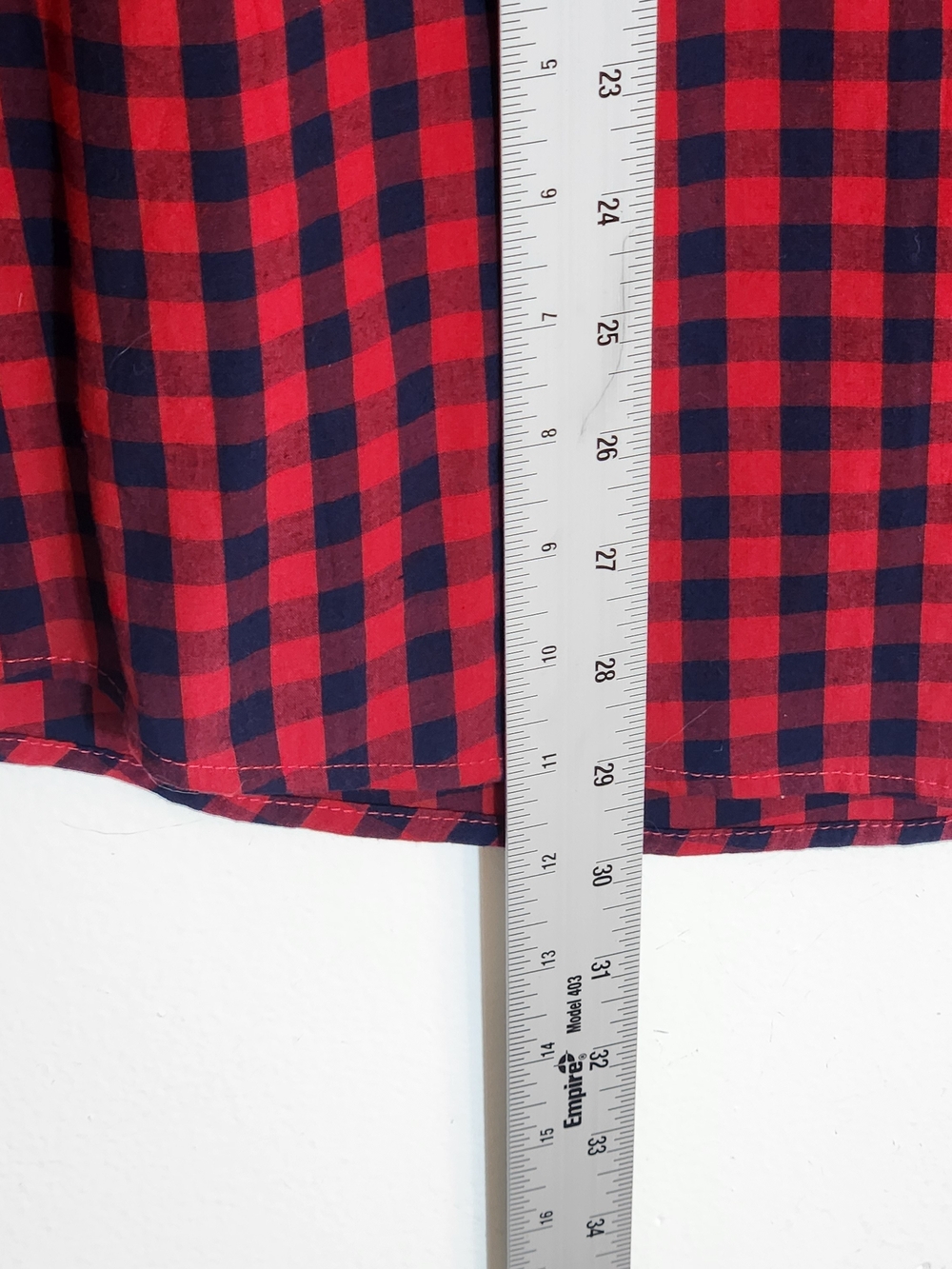 George Red and Navy Plaid Check Long Sleeve Button Down Shirt Size XL - Picture 5 of 8